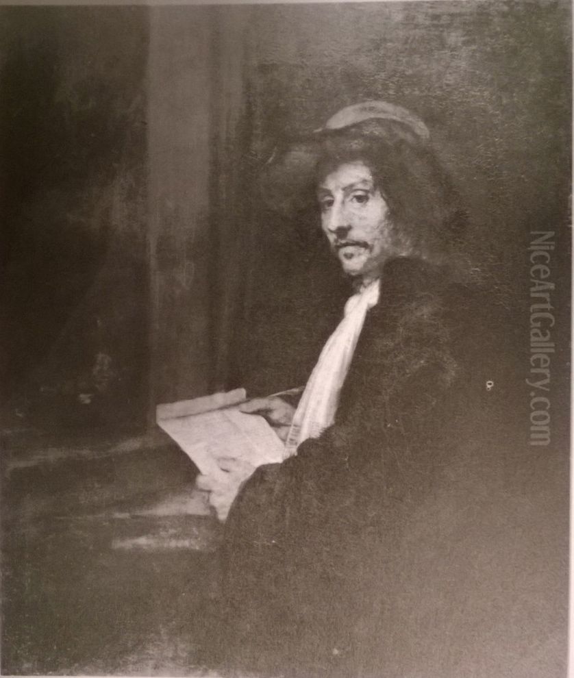 Portrait of a Man with a Letter Oil Painting by Rembrandt