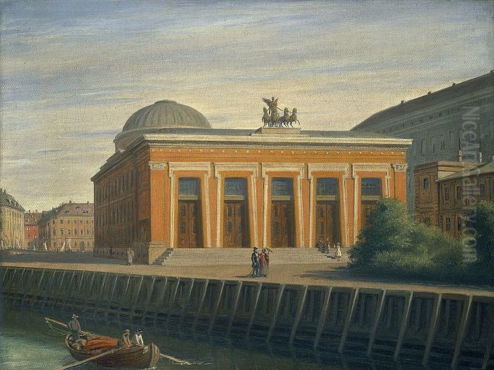 Thorvaldsens Museum set fra Nybrogade Oil Painting by Constantin Hansen