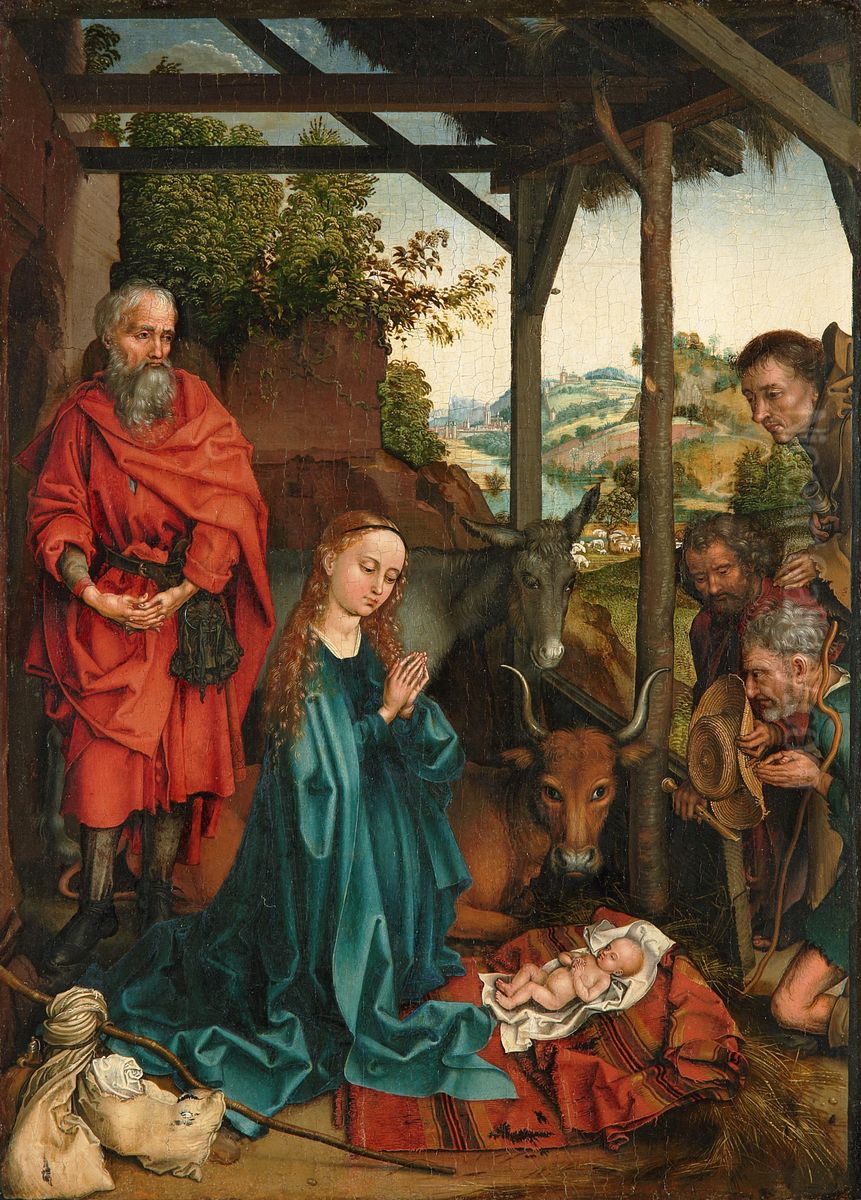 Die Geburt Christi mit der Anbetung der Hirten Oil Painting by Martin Schongauer