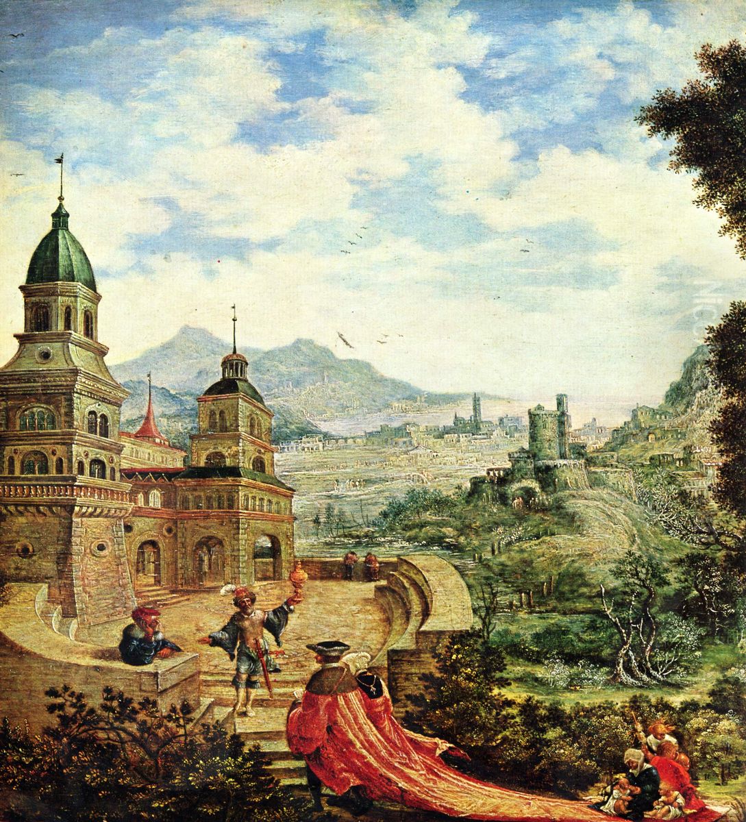 Der Hoffart sitzt der Bettel auf der Schleppe Oil Painting by Albrecht Altdorfer