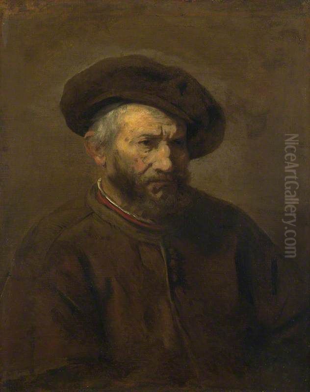 A Study of an Elderly Man in a Cap.Half-figure of a Bearded Man with Beret Oil Painting by Rembrandt A Study of an Elderly Man in a Cap.Half-figure of a Bearded Man with Beret Oil Painting by Rembrandt