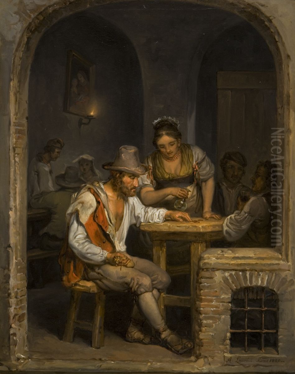 Roman osteria Oil Painting by Aleksander Laureus
