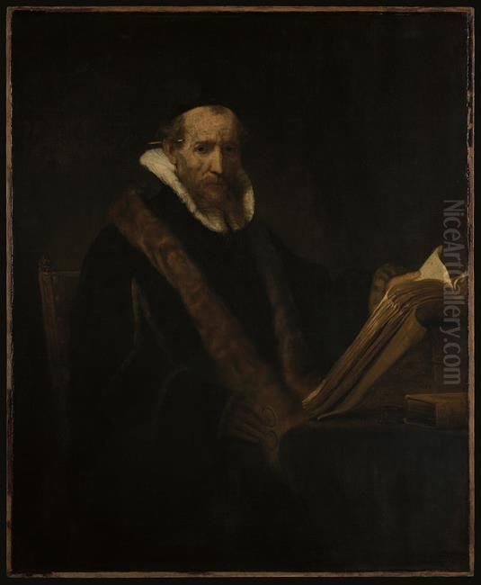 A scholar at his desk Oil Painting by Rembrandt