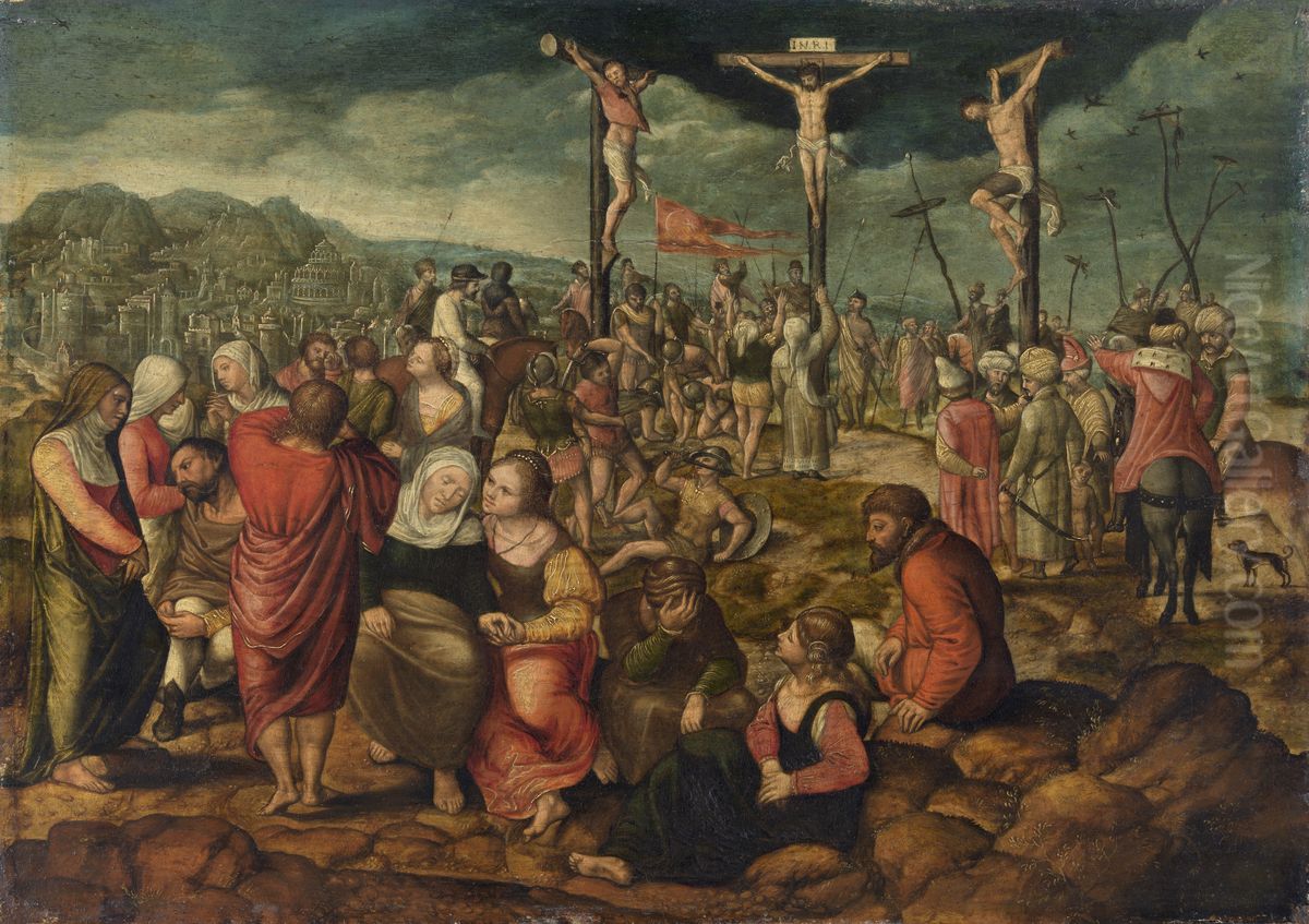 The crucifixion Oil Painting by Jan van Amstel