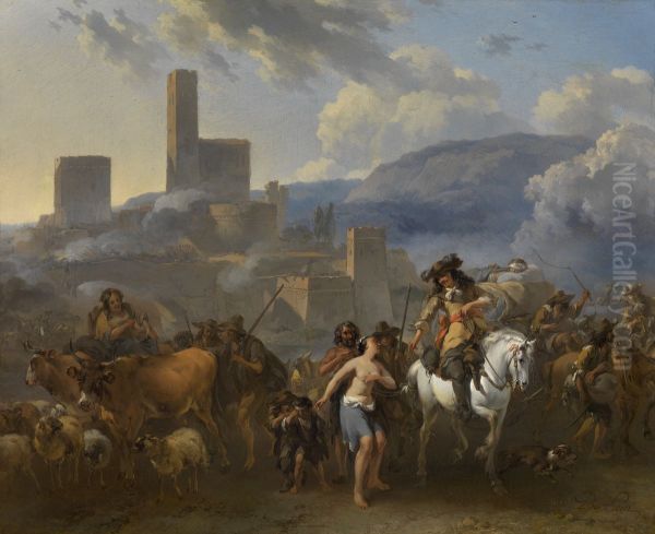 War Time Oil Painting by Nicolaes Pieterszoon Berchem