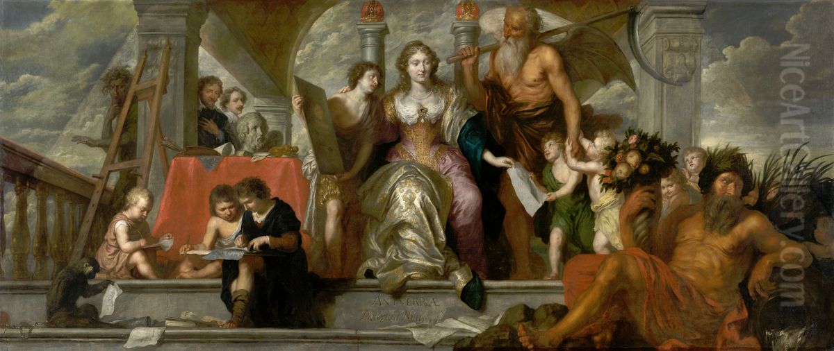 Antwerp, Nourishing the Painters Oil Painting by Theodoor Boeyermans Antwerp, Nourishing the Painters Oil Painting by Theodoor Boeyermans