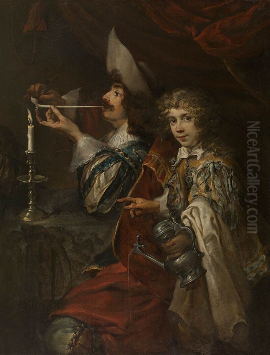 De roker Oil Painting by Jan Cossiers