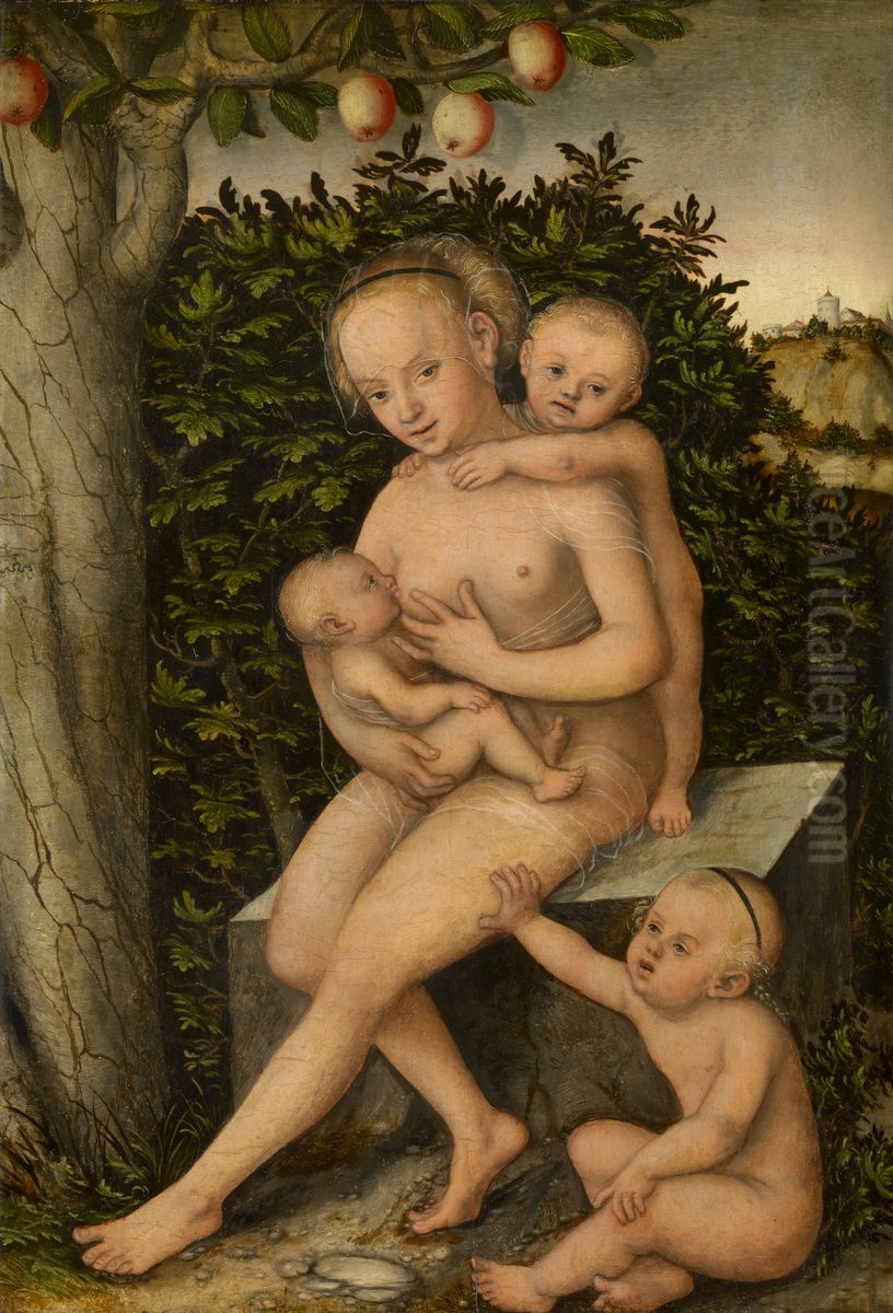 Caritas Oil Painting by Lucas Cranach the Elder