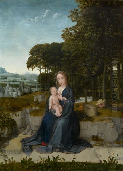 Rust tijdens de vlucht naar Egypte Oil Painting by Gerard David