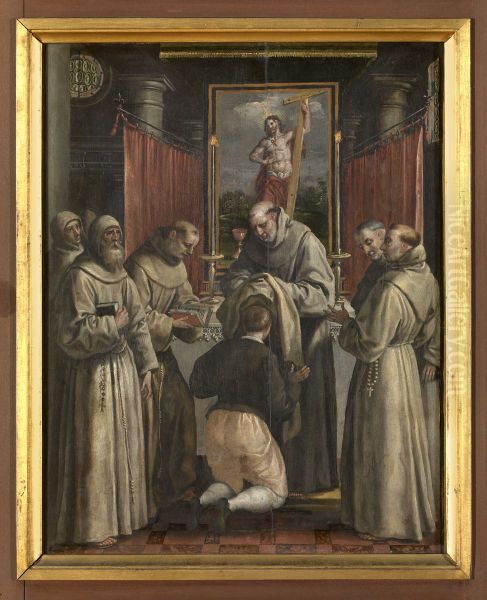 Heilige Didacus ontvangt het ordekleed Oil Painting by Maerten De Vos