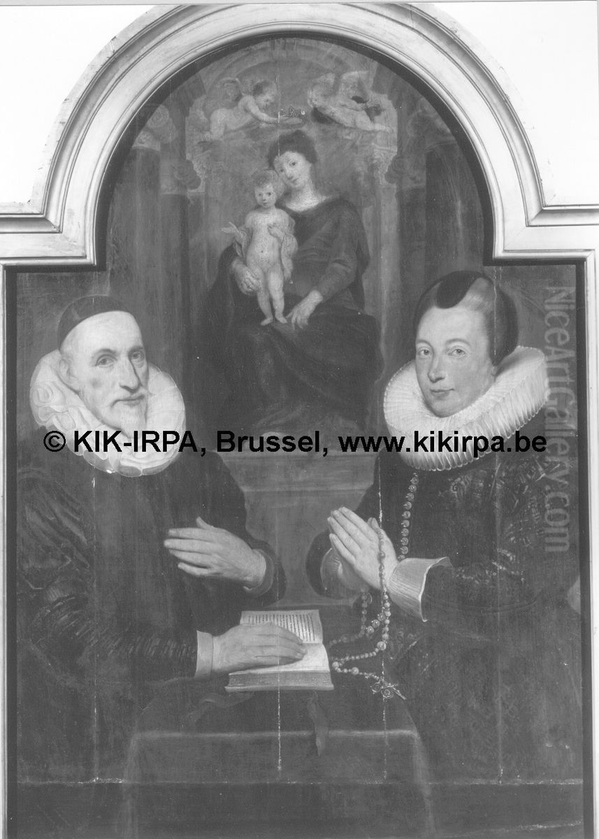 Donor and His Wife Oil Painting by Simon de Vos Donor and His Wife Oil Painting by Simon de Vos