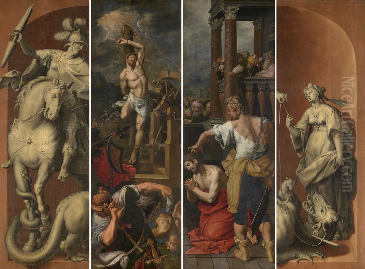 Het leven van de heilige Georgius de Grote Oil Painting by Ambrosius Francken I