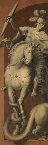 De H. Joris te paard Oil Painting by Ambrosius Francken I