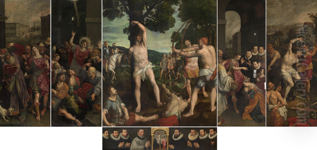 Altaarstuk van de gilde van de oude handboog Oil Painting by Ambrosius Francken I