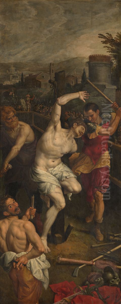 The Martyrdom of Saint Sebastian of Rome Oil Painting by Ambrosius Francken I