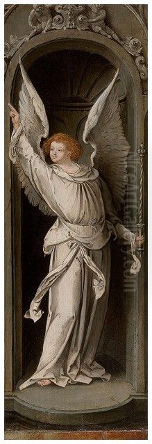 Annunciation (Angel) Oil Painting by Master of the Antwerp Adoration Annunciation (Angel) Oil Painting by Master of the Antwerp Adoration