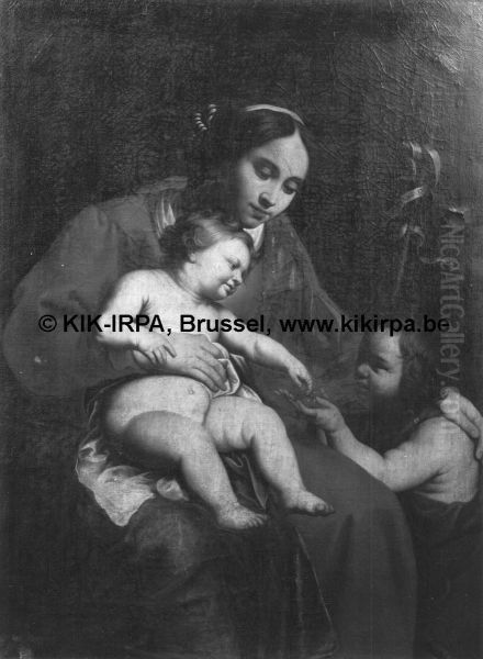 Madonna with the Infant Saint John the Baptist Oil Painting by Abraham Janssens I