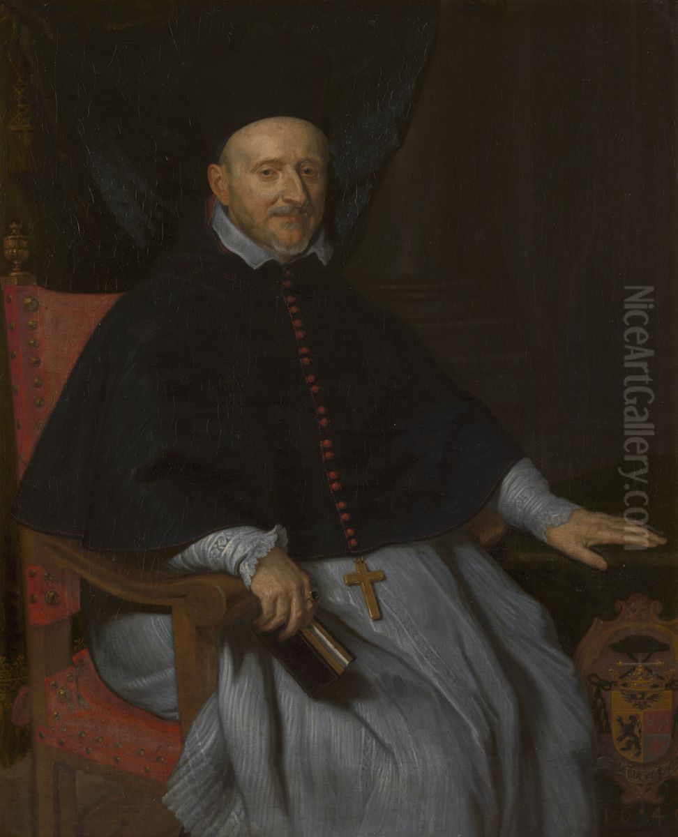 Gaspar Nemius, bisschop van Antwerpen Oil Painting by Erasmus Quellinus II