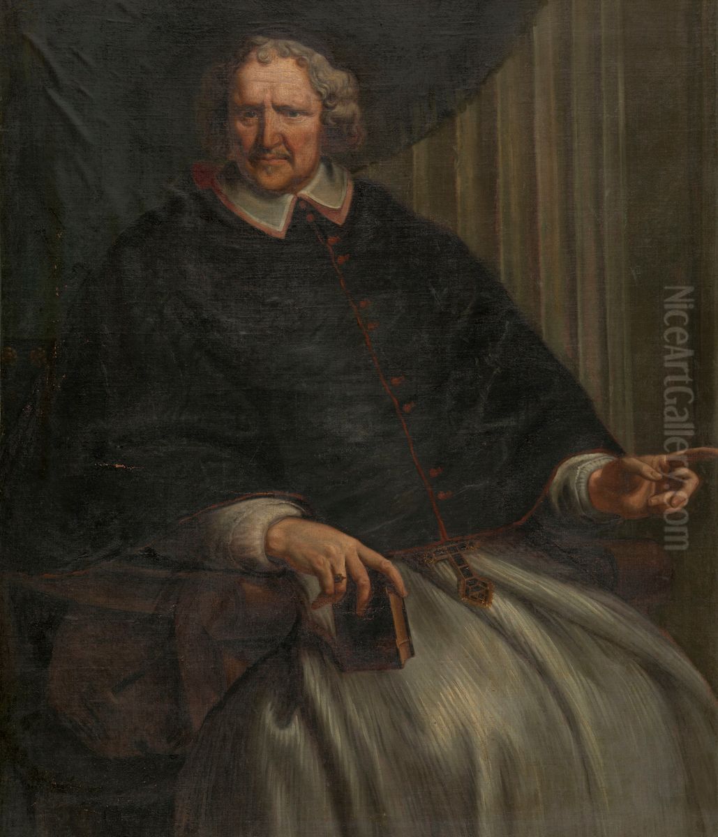 Portrait of Aubertus van Eede, bishop of Antwerp Oil Painting by Jan Erasmus Quellinus