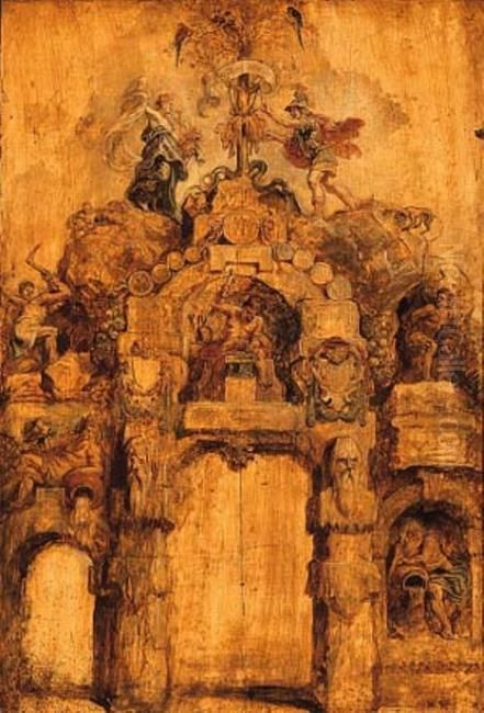 the rear face (Pompa Introitus Ferdinandi) Oil Painting by (studio of) Rubens, Peter Paul