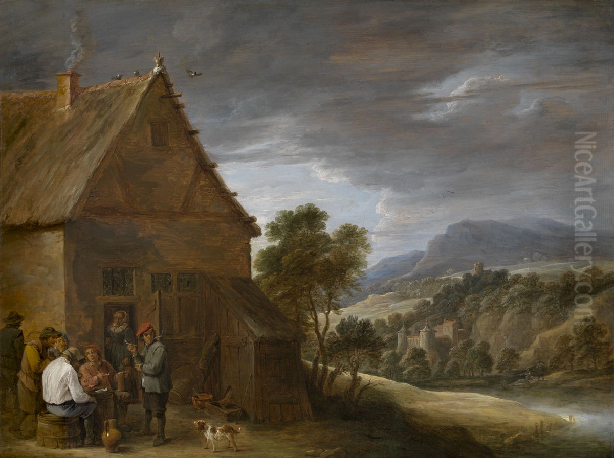 Voor de kroeg Oil Painting by David Teniers the Younger Voor de kroeg Oil Painting by David Teniers the Younger