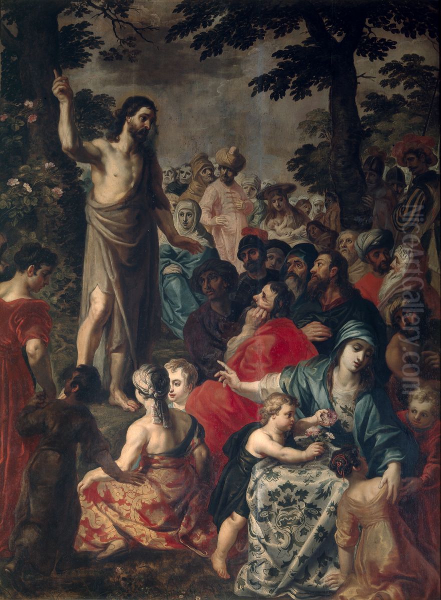 John the Baptist preaching Oil Painting by Hendrick van Balen the Elder