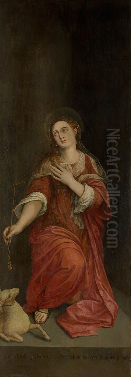 St Agnes Oil Painting by Michiel Coxie