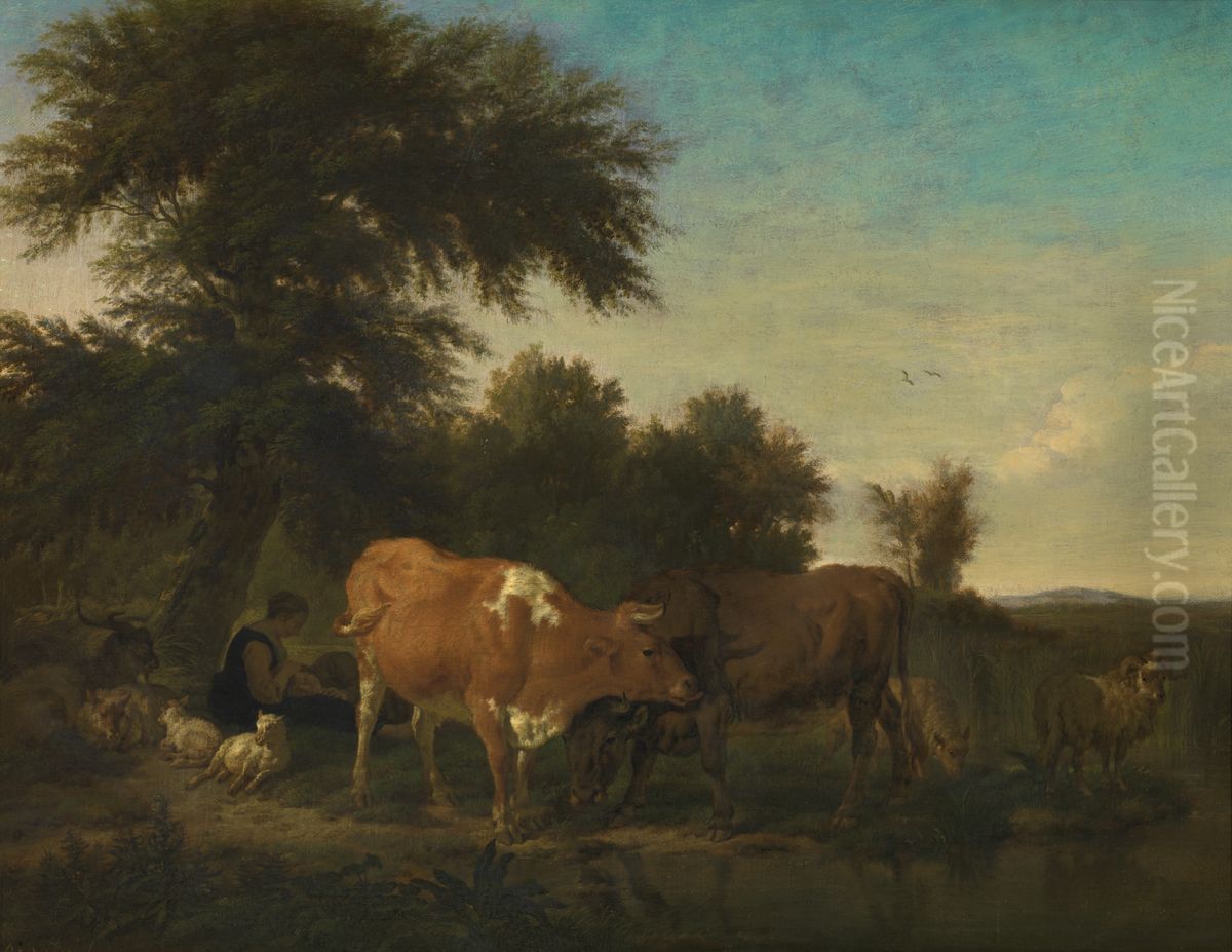 Landschap Oil Painting by Adriaen Van De Velde