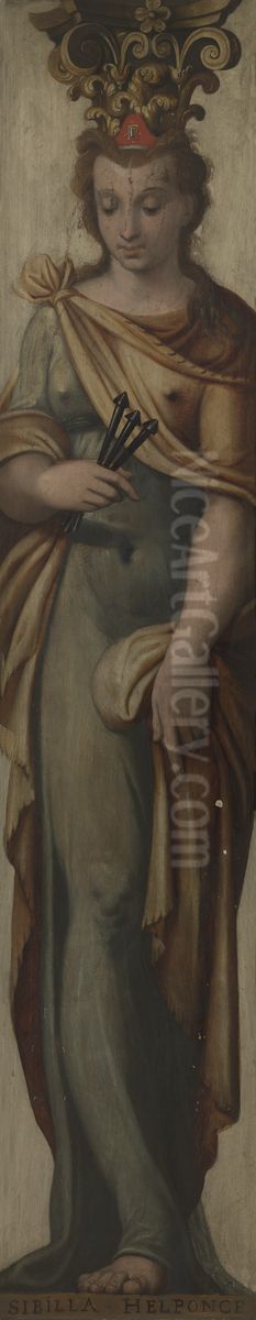 De Sibille van de Hellespont Oil Painting by Lambert van Noort