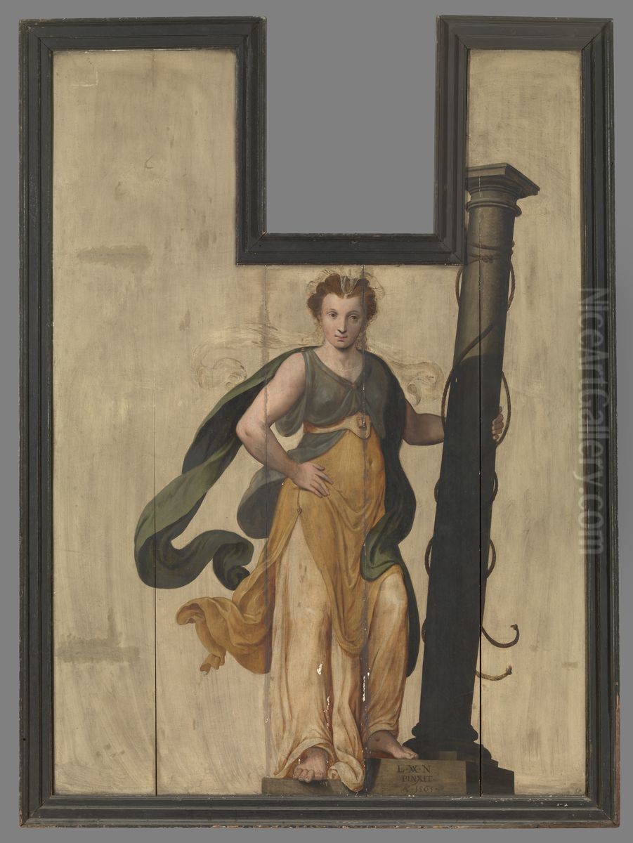 Sibyl with Column Oil Painting by Lambert van Noort