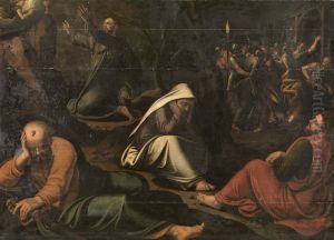 Christus in de tuin van Getsemane op de olijfberg