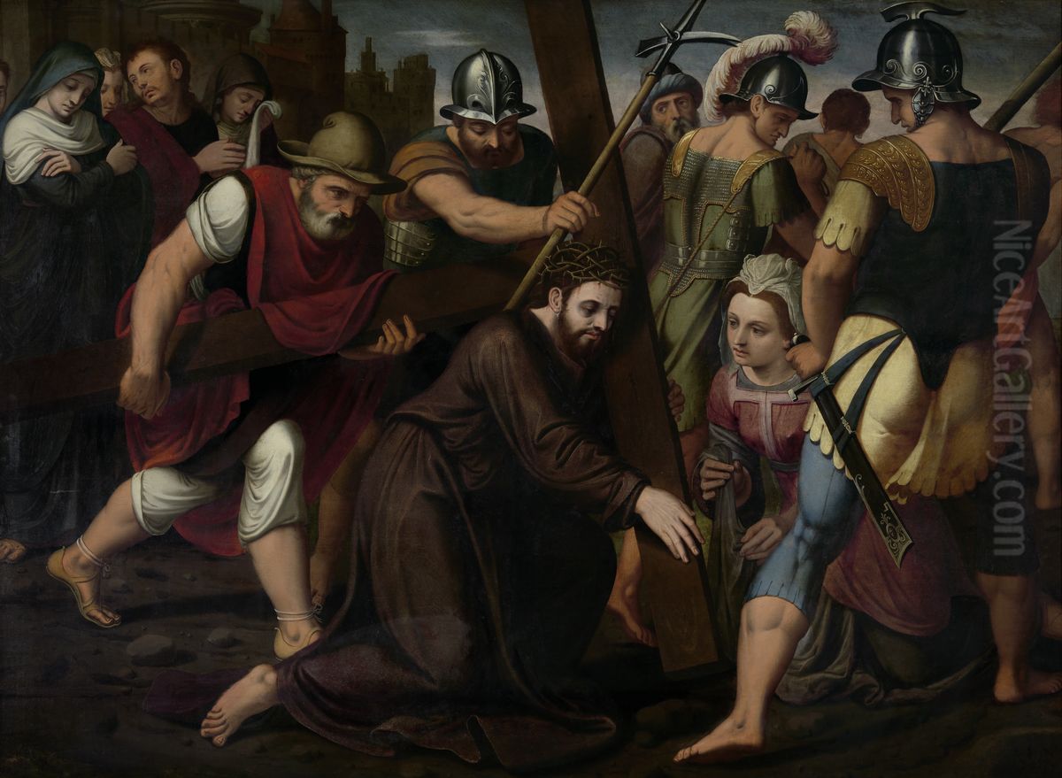 The Bearing of the Cross Oil Painting by Lambert van Noort