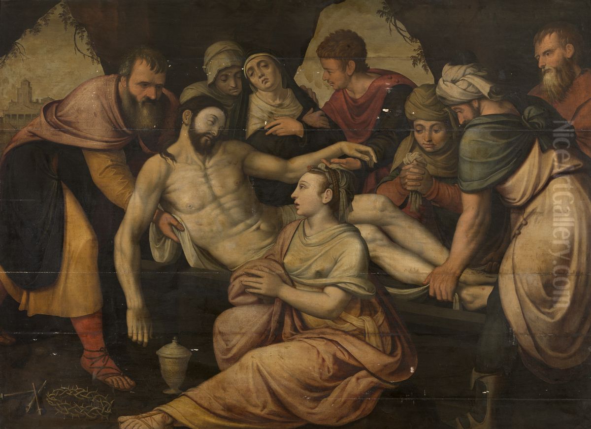 Christ's Entombment Oil Painting by Lambert van Noort
