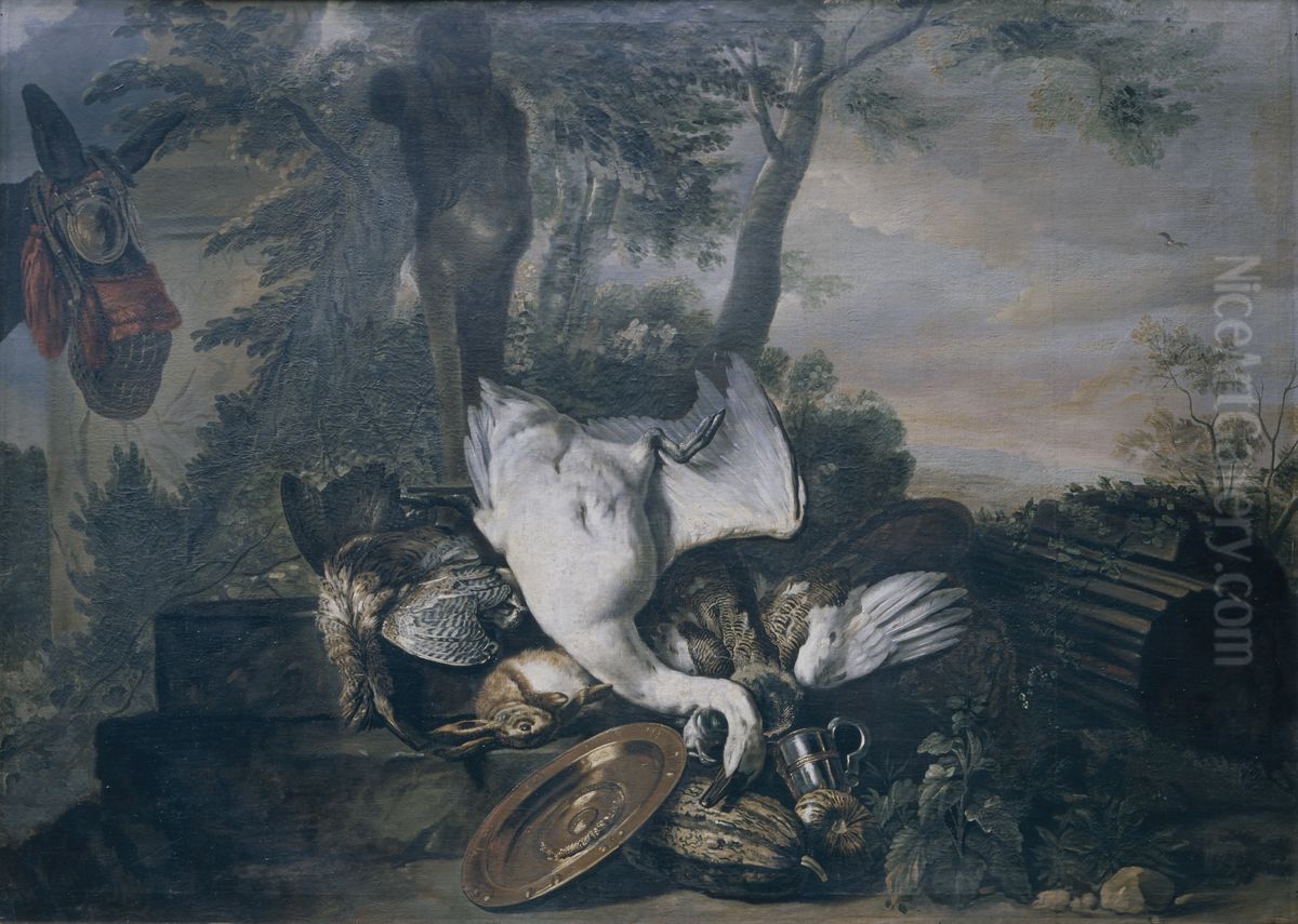 Still Life with Dead Swan Oil Painting by Adriaen van Utrecht