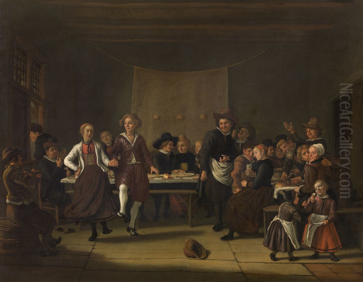 Peasant Wedding Oil Painting by Jan Victors