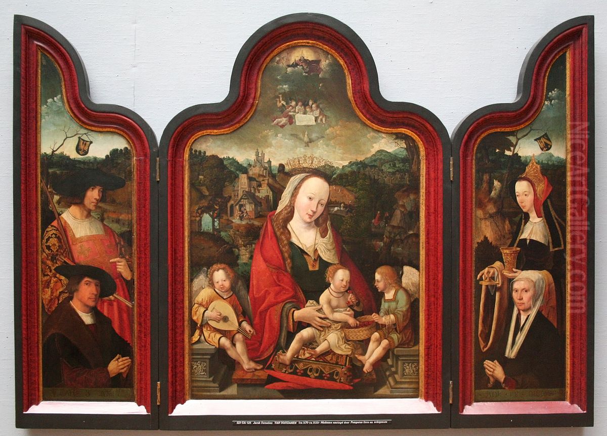 Triptych of Pompeius Occo and his Wife Gerbrich Claesdr. Oil Painting by Jacob Cornelisz Van Oostsanen