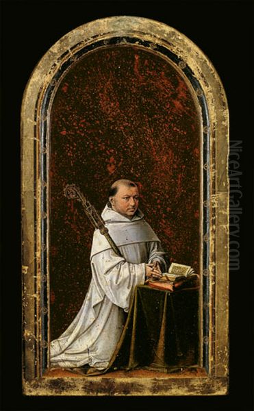 Diptych with Abbot Christiaan de Hondt Oil Painting by Master of 1499