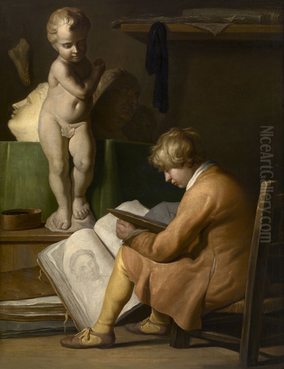 Jonge tekenaar Oil Painting by Wallerant Vaillant