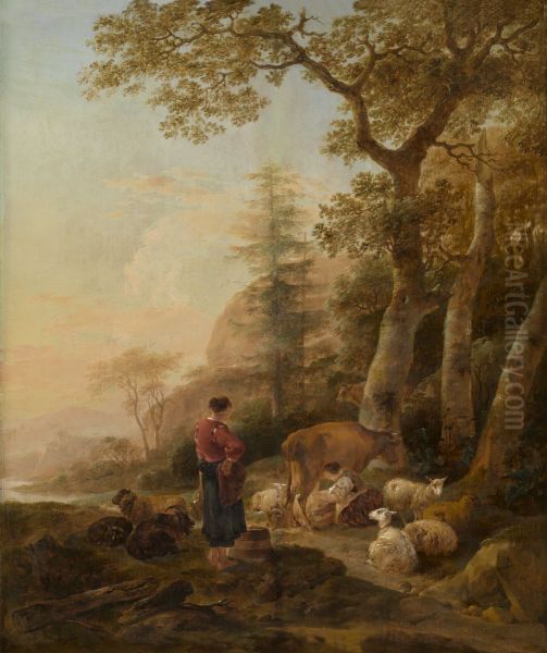 Italiaans landschap Oil Painting by Nicolaes Pieterszoon Berchem