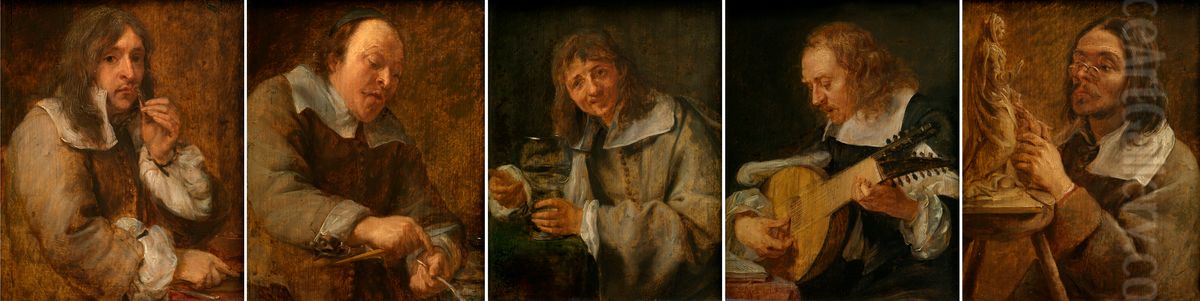 The Five Senses Oil Painting by Gonzales Coques