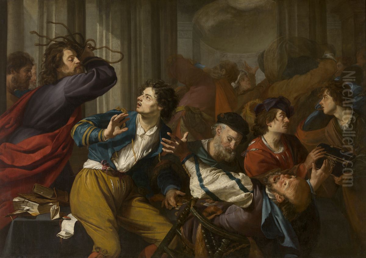 Christ driving the money-changers from the temple Oil Painting by Theodoor Rombouts