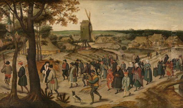 Bruiloftsstoet Oil Painting by Pieter Brueghel the Younger