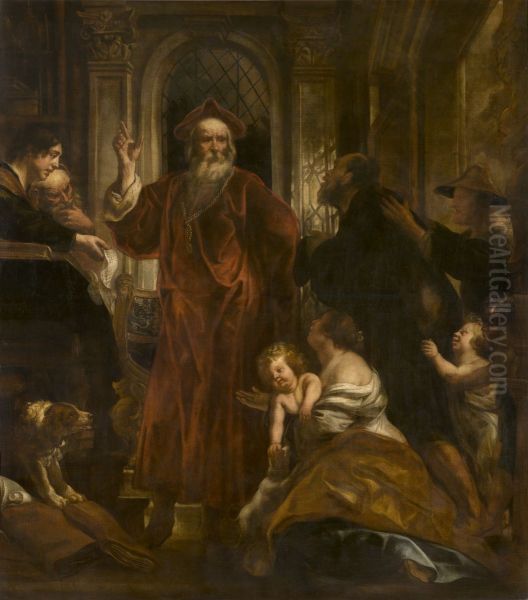 Heilige Ivo Helory van Kermartin Oil Painting by Jacob Jordaens