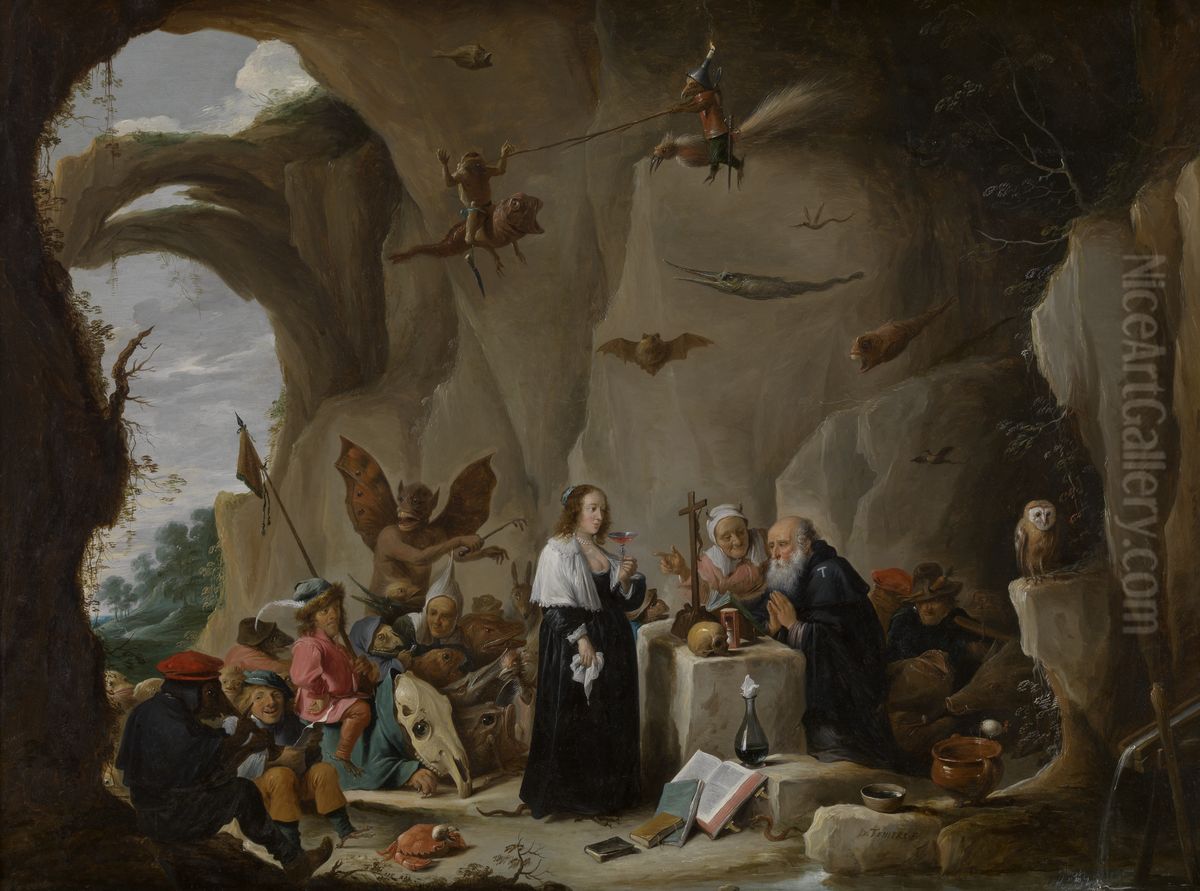 De verzoeking van de heilige Antonius Oil Painting by David Teniers the Younger