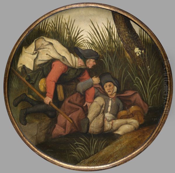 Als de ene blinde de andere leidt vallen beiden in de sloot Oil Painting by Pieter Brueghel the Younger