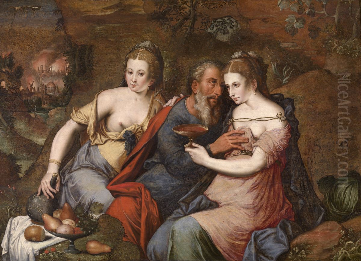 Lot en zijn dochters Oil Painting by Master Of The Prodigal Son