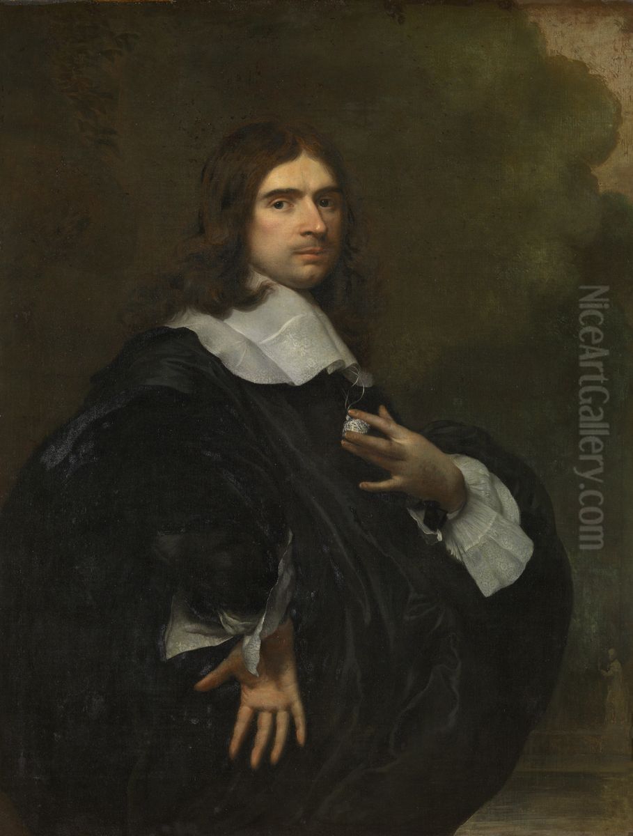 Portret van een man Oil Painting by Adriaen Hanneman