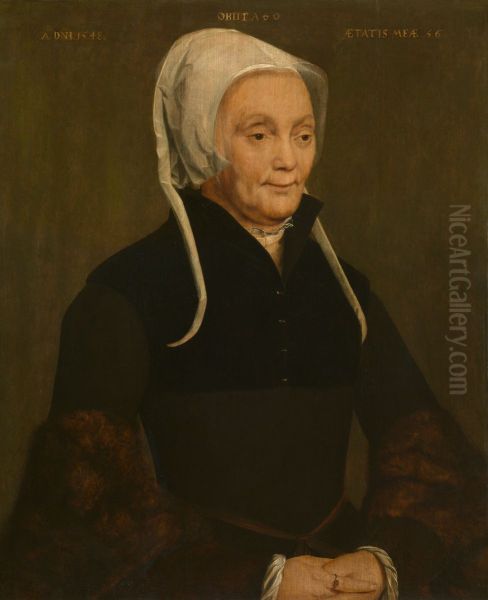 Portret van een vrouw Oil Painting by Pieter Pourbus