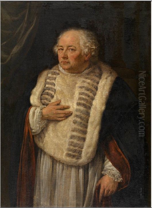 Portrait of the Antwerp canon Antoon de Vries Oil Painting by Willem Jacob Herreyns