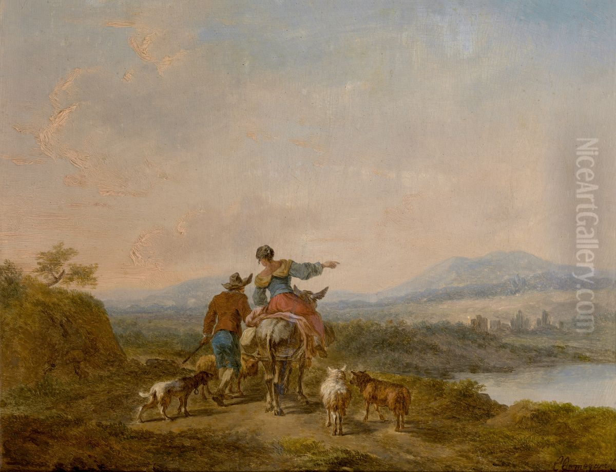 Landscape with Figures Oil Painting by Balthasar-Paul Ommeganck